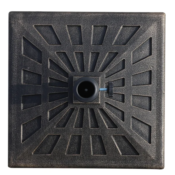 Parasolvoet parasolhouder van kunsthars 15kg voor Ø38/48mm zwart 47x47x32cm stabiel en weerbestendig 10