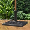 Parasolvoet parasolhouder van kunsthars 15kg voor Ø38/48mm zwart 47x47x32cm stabiel en weerbestendig 2