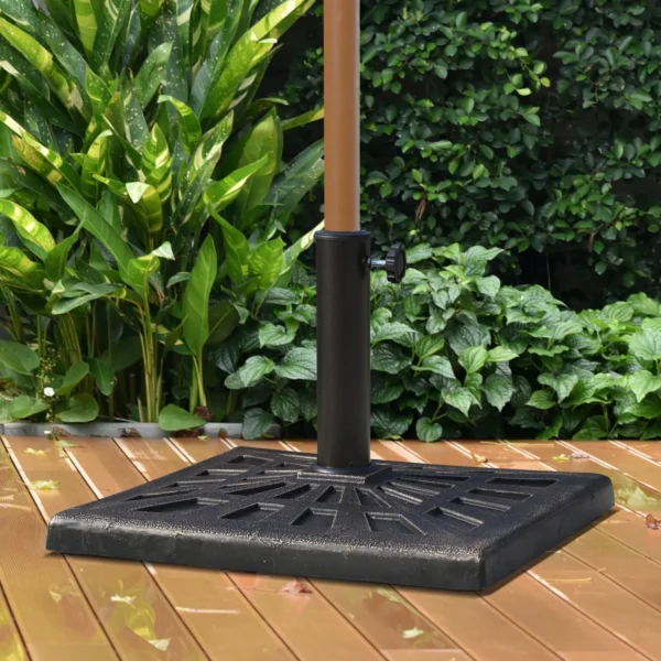 Parasolvoet parasolhouder van kunsthars 15kg voor Ø38/48mm zwart 47x47x32cm stabiel en weerbestendig 2
