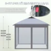 Paviljoen 3,3x3,3m vouwpaviljoen met led usb, pop up met gaas zijwanden, zonwering, oxford stof grijs, ideaal voor tuinfeesten 7
