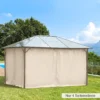 Paviljoen 3x4 m met 4 zijpanelen, feesttent gemaakt van polyester in beige, 352 x 205 cm, ideaal voor tuinfeesten 2
