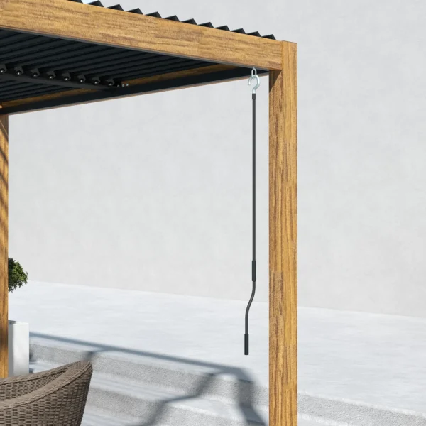 Pergola ca. 3 x 3 m tuinpaviljoen met uv bescherming, verstelbaar dak, terrasoverkapping voor hof en balkon, aluminium, natuur 9