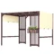 Pergola paviljoen 3x2,5m uv 30+stabiel winterbestendig zonwering met verstelbaar schuifdak zichtbescherming plantenbakken vrijstaand tuinpaviljoen terrasoverkapping voor tuin balkon donkerbruin 1
