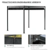 Pergola paviljoen terrasoverkapping met schuifdak 298x213x221cm polyester zwart grijs voor tuin & terras 6