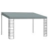 Pergola tuinpaviljoen 4 x 3 m overkapping tent van metaal & polyester in grijs, ideaal voor tuin & terras 1