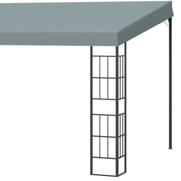 Pergola tuinpaviljoen 4 x 3 m overkapping tent van metaal & polyester in grijs, ideaal voor tuin & terras 10