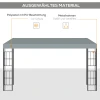 Pergola tuinpaviljoen 4 x 3 m overkapping tent van metaal & polyester in grijs, ideaal voor tuin & terras 5