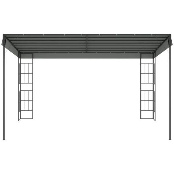 Pergola tuinpaviljoen 4 x 3 m overkapping tent van metaal & polyester in grijs, ideaal voor tuin & terras 8