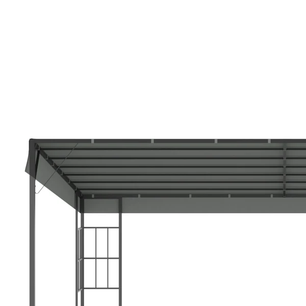 Pergola tuinpaviljoen 4 x 3 m overkapping tent van metaal & polyester in grijs, ideaal voor tuin & terras 9