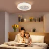 Plafondventilator met verlichting afstandsbediening led ventilator plafondlamp dimbaar met 6 snelheden 40 w lamp met omkeerbare ventilator, timer voor slaapkamer wit 46 cm 2