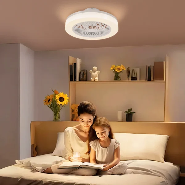 Plafondventilator met verlichting afstandsbediening led ventilator plafondlamp dimbaar met 6 snelheden 40 w lamp met omkeerbare ventilator, timer voor slaapkamer wit 46 cm 2