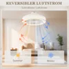 Plafondventilator met verlichting afstandsbediening led ventilator plafondlamp dimbaar met 6 snelheden 40 w lamp met omkeerbare ventilator, timer voor slaapkamer wit 46 cm 8