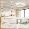 Plafondventilator met verlichting afstandsbediening led ventilator plafondlamp dimbaar met 6 snelheden 40 w lamp met omkeerbare ventilator, timer voor slaapkamer wit 46 cm 9