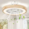 Plafondventilator met verlichting afstandsbediening led ventilator plafondlamp dimbaar met rgb kleur, 6 snelheden 40 w lamp met ventilator, timer omkeerbaar voor slaapkamer natuur 50 cm 1