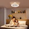 Plafondventilator met verlichting afstandsbediening led ventilator plafondlamp dimbaar met rgb kleur, 6 snelheden 40 w lamp met ventilator, timer omkeerbaar voor slaapkamer natuur 50 cm 2