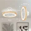 Plafondventilator met verlichting afstandsbediening led ventilator plafondlamp dimbaar met rgb kleur, 6 snelheden 40 w lamp met ventilator, timer omkeerbaar voor slaapkamer natuur 50 cm 4