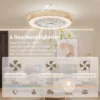 Plafondventilator met verlichting afstandsbediening led ventilator plafondlamp dimbaar met rgb kleur, 6 snelheden 40 w lamp met ventilator, timer omkeerbaar voor slaapkamer natuur 50 cm 6