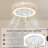 Plafondventilator met verlichting afstandsbediening led ventilator plafondlamp dimbaar met rgb kleur, 6 snelheden 40 w lamp met ventilator, timer omkeerbaar voor slaapkamer natuur 50 cm 7