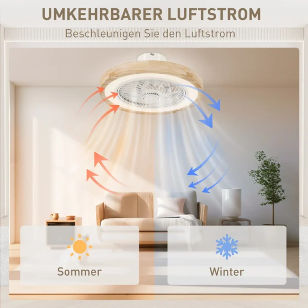 Plafondventilator met verlichting afstandsbediening led ventilator plafondlamp dimbaar met rgb kleur, 6 snelheden 40 w lamp met ventilator, timer omkeerbaar voor slaapkamer natuur 50 cm 8