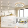Plafondventilator met verlichting afstandsbediening led ventilator plafondlamp dimbaar met rgb kleur, 6 snelheden 40 w lamp met ventilator, timer omkeerbaar voor slaapkamer natuur 50 cm 9