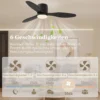 Plafondventilator met verlichting en afstandsbediening 115 cm led lamp met ventilator, omkeerbare dc motor, 3 bladen, 3 lichtkleuren, 6 snelheden, timer plafondventilator voor slaapkamer 6