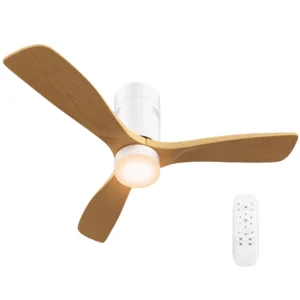 Plafondventilator met verlichting en afstandsbediening 117 cm led lamp met ventilator, 3 bladen, omkeerbare dc motor, 3 lichtkleuren, 6 snelheden, timer voor slaapkamer 1