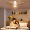 Plafondventilator met verlichting en afstandsbediening 117 cm led lamp met ventilator, 3 bladen, omkeerbare dc motor, 3 lichtkleuren, 6 snelheden, timer voor slaapkamer 2