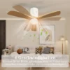 Plafondventilator met verlichting en afstandsbediening 117 cm led lamp met ventilator, 3 bladen, omkeerbare dc motor, 3 lichtkleuren, 6 snelheden, timer voor slaapkamer 6