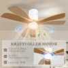 Plafondventilator met verlichting en afstandsbediening 117 cm led lamp met ventilator, 3 bladen, omkeerbare dc motor, 3 lichtkleuren, 6 snelheden, timer voor slaapkamer 7