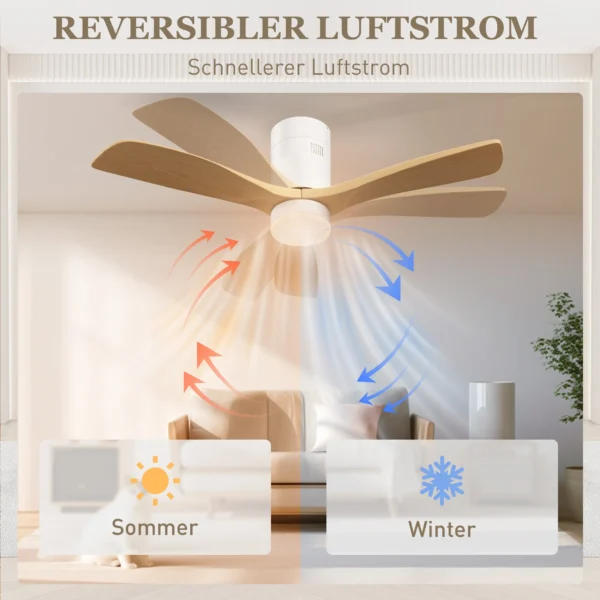 Plafondventilator met verlichting en afstandsbediening 117 cm led lamp met ventilator, 3 bladen, omkeerbare dc motor, 3 lichtkleuren, 6 snelheden, timer voor slaapkamer 8