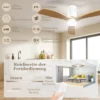 Plafondventilator met verlichting en afstandsbediening 117 cm led lamp met ventilator, 3 bladen, omkeerbare dc motor, 3 lichtkleuren, 6 snelheden, timer voor slaapkamer 9