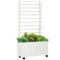 Plantenbak met klimrek bloembak met wielen verhoogd bed voor klimplanten natuurhout wit 76 x 30 x 155 cm voor tuin 1