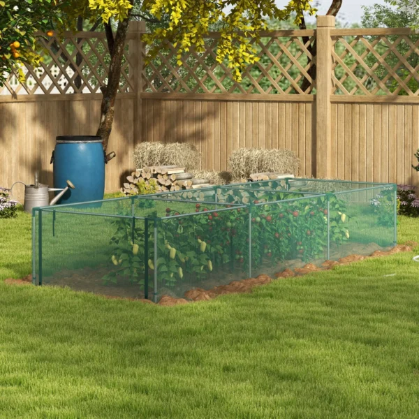 Plantenbeschermingstent 1,25 x 3,73 m met ritssluiting, winddicht insectennet voor groenten & planten, ongediertebeschermingsnet 2