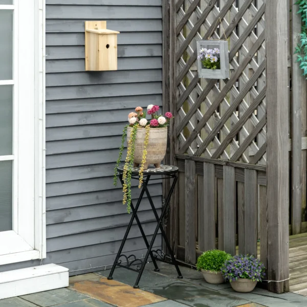 Plantenstandaard inklapbaar rond Ø36x67cm steenmozaïek voor balkon tuin indoor outdoor veelkleurig 2