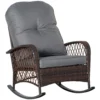 Poly rattan schommelstoel met kussen 75 x 103 x 96 cm, comfortabele schommelstoel voor tuin & terras, stijlvolle loungemeubels in bruin 1