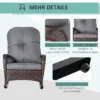 Poly rattan schommelstoel met kussen 75 x 103 x 96 cm, comfortabele schommelstoel voor tuin & terras, stijlvolle loungemeubels in bruin 7