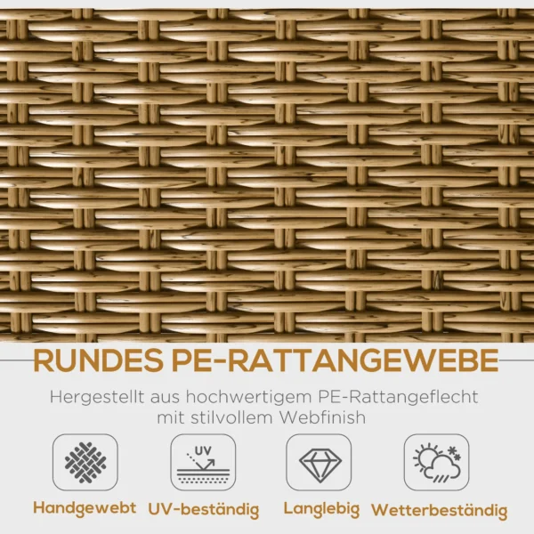 Polyrattan tuinmeubelset 5 delige rattansofa set met theetafel & kussens, aluminium, weerbestendig voor terras & balkon 5