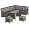 Polyrattan tuinmeubelset lounge grijs, incl. bankstel & kussens, perfect voor buiten & terras 1
