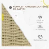Polyrattan tweezitsbank tuinbank zonder armleuning, belastbaar tot 250 kg, metalen frame, stijlvolle balkonbank in khaki 6