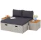 Polyrattan zonneligstoel voor 2 personen dubbele ligstoel met voetenbank opslagruimte paraplu gat weerbestendig tuinligstoel 320kg draagvermogen tuinmeubilair ligstoel relaxstoel voor tuin 125x114x72,5 cm grijs 1