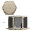 Pop up campingtent schermtent opvouwbaar ruimtetent met draagtas, mesh deur, familietent paviljoen voor 6 personen, camping, tuin, terras, 340 x 300 x 220 cm, khaki 4