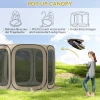 Pop up campingtent schermtent opvouwbaar ruimtetent met draagtas, mesh deur, familietent paviljoen voor 6 personen, camping, tuin, terras, 340 x 300 x 220 cm, khaki 5