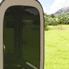 Pop up campingtent schermtent opvouwbaar ruimtetent met draagtas, mesh deur, familietent paviljoen voor 6 personen, camping, tuin, terras, 340 x 300 x 220 cm, khaki 9