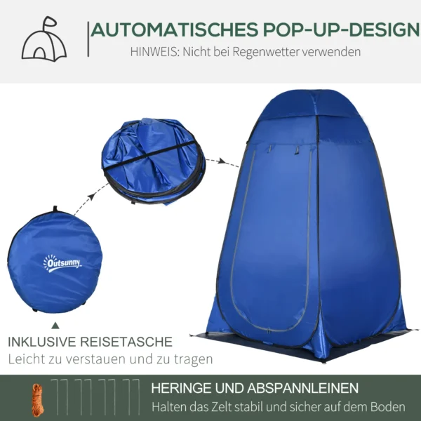 Pop up tent douchetent toilettent voor camping mobiele buitentoilet met draagtas 126x124x189cm ideaal voor festivals & reizen 6