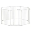Puppyren vrijloophek beveiligingshek met deur, flexibel, opvouwbaar, 8 panelen, 60x76cm, wit 1