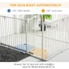 Puppyren vrijloophek beveiligingshek met deur, flexibel, opvouwbaar, 8 panelen, 60x76cm, wit 6