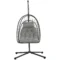 Rattan hangstoel hangende stoel 194 cm schommelmand opvouwbaar met frame en kussens voor indoor outdoor terras tuin tot 100 kg lichtgrijs 1