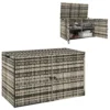 Rattan kussenbox 350l 2 niveaus weerbestendig kussenbox met deksel hefstangen draaggrepen uv bestendig tuinbox opbergbox tuinkist voor tuin terras balkon 118x57x69 cm gemengd grijs 1