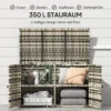 Rattan kussenbox 350l 2 niveaus weerbestendig kussenbox met deksel hefstangen draaggrepen uv bestendig tuinbox opbergbox tuinkist voor tuin terras balkon 118x57x69 cm gemengd grijs 5