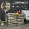 Rattan kussenbox 350l 2 niveaus weerbestendig kussenbox met deksel hefstangen draaggrepen uv bestendig tuinbox opbergbox tuinkist voor tuin terras balkon 118x57x69 cm gemengd grijs 7